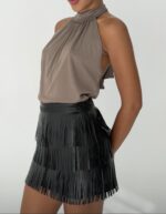 Falda Leather fleco importada