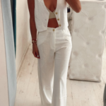 Pant Lino Londres White